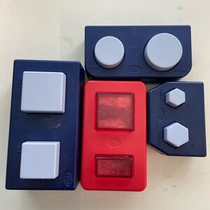 Vintage Creative memories set of 4 punches, round square bubble dots hexagon